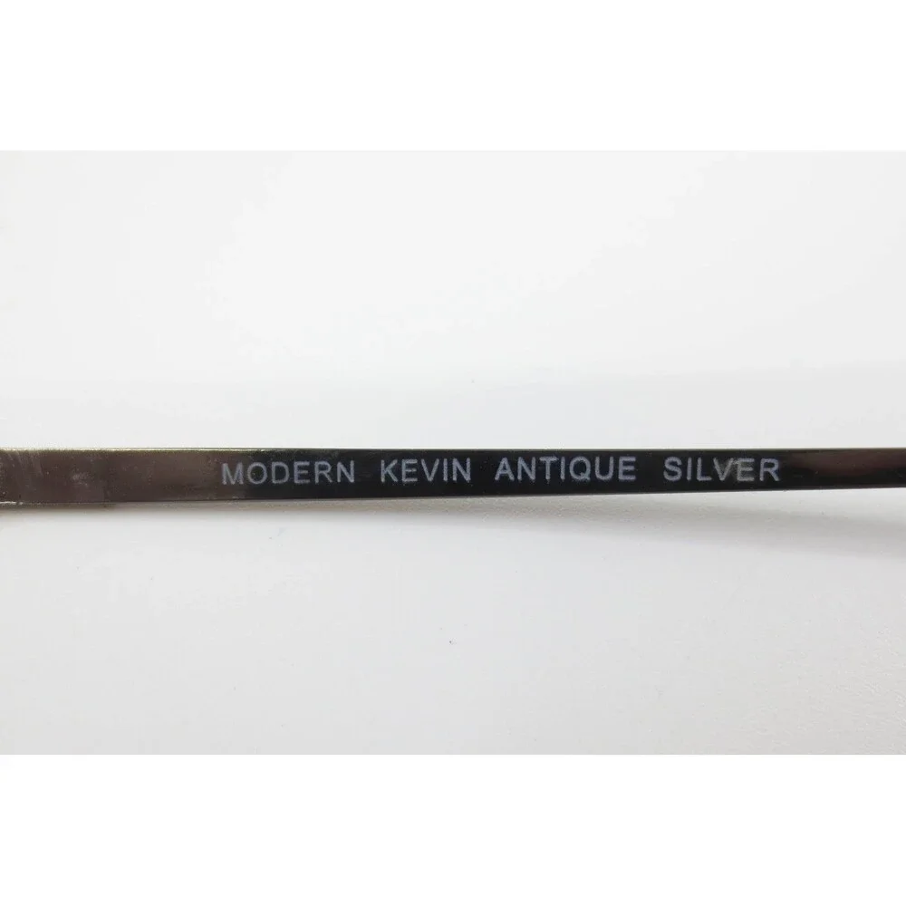 Modern Kevin Antique Silver Rectangular Metal Eyeglass Frames 60-18-150 39719